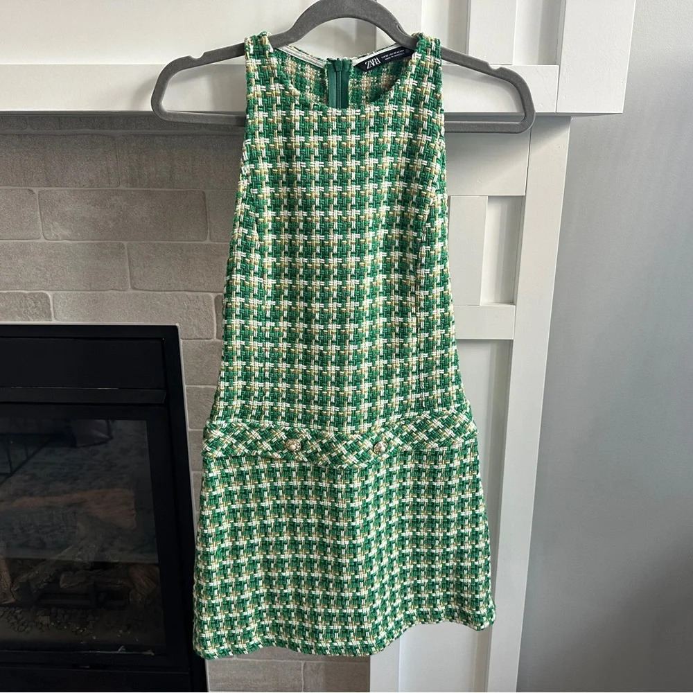 Zara Green Tweed Mini Dress (as seen on Southern Charm)